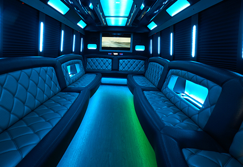 party bus with bar area